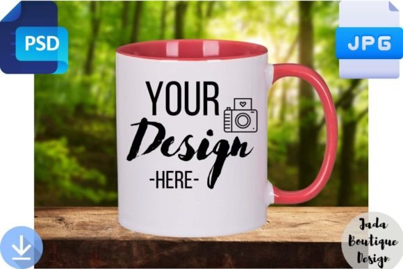 Download Red Combo Mug Mockup, 11 Oz Mug Mockup - 11 oz mug mockup Collection