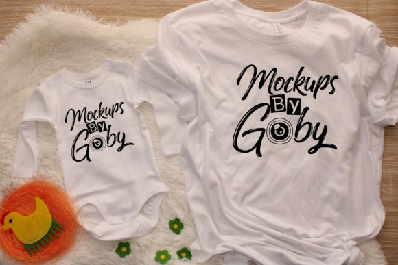 Download Matching White T-shirt Mockups, Family, - Premium Resources