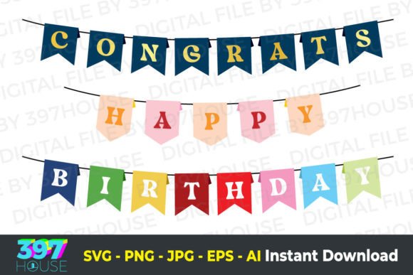 Download Happy Birthday Flags, Banner - Premium Bundle