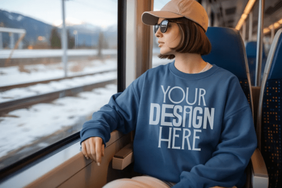 Download Indigo Blue Gildan 18000 Sweatshirt Mock - Premium Resources